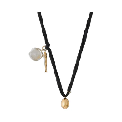 Lucky Charms Necklace In Silk, Metal And Enamel