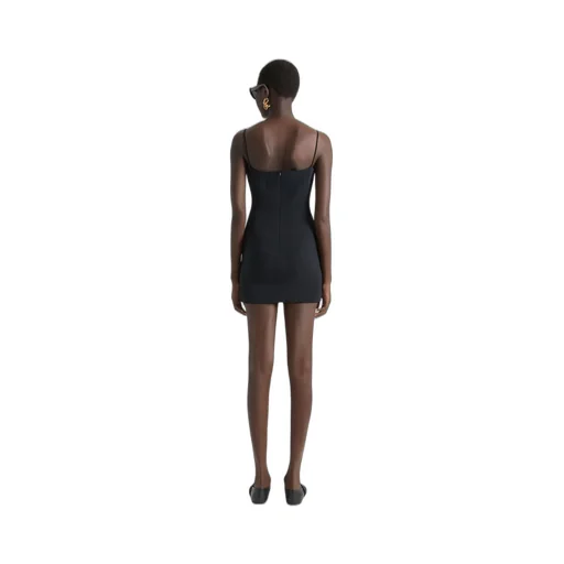 Sliced Mini Dress In Crepe Cady