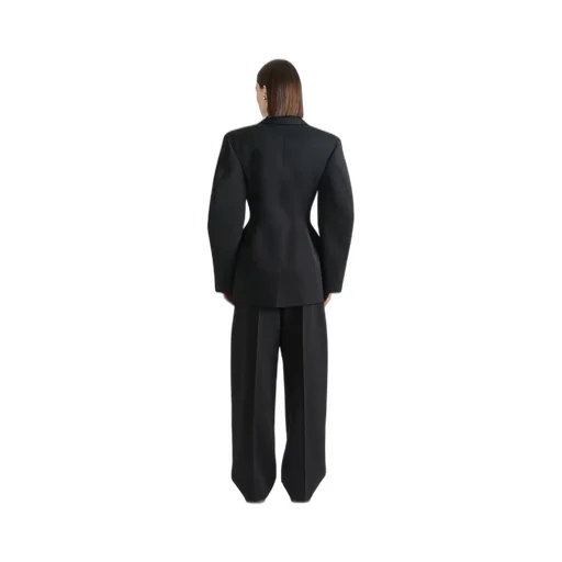 Single-Breasted Cocoon Jacket In Wool