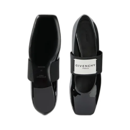 Sliced Square Ballerinas In Patent Leather