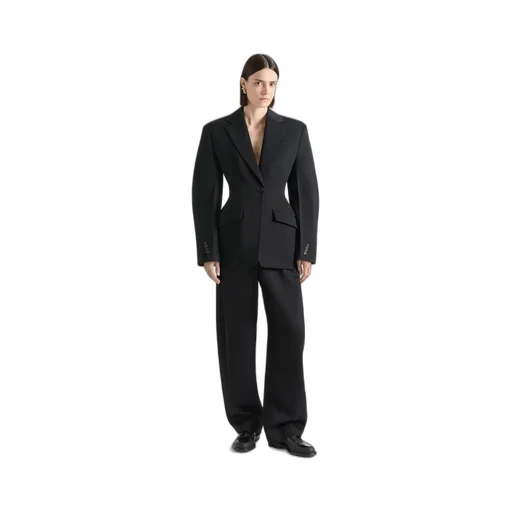 Single-Breasted Cocoon Jacket In Wool