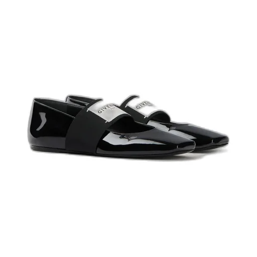 Sliced Square Ballerinas In Patent Leather