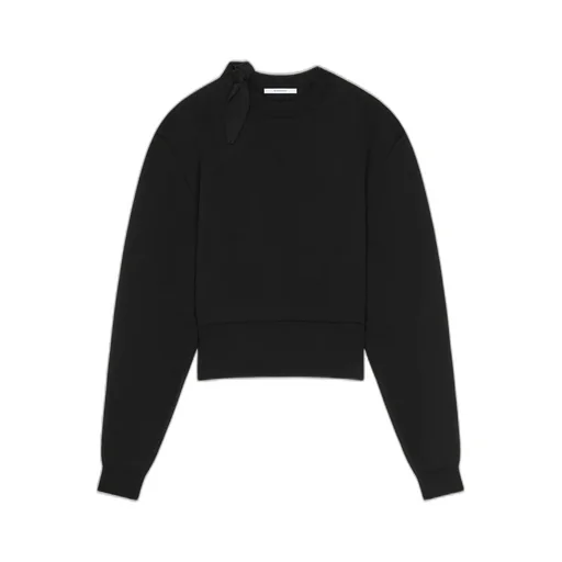 Sweater In Wool And Cotton With Bow Detail