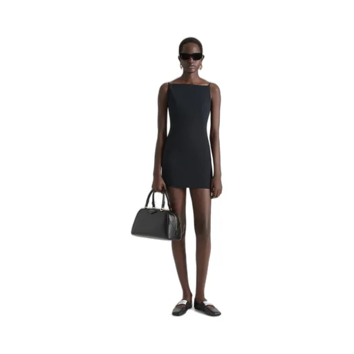 Sliced Mini Dress In Crepe Cady