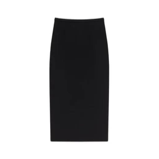 Midi Pencil Skirt In Wool