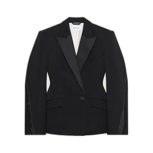 Double-Breasted Cocoon Jacket In Wool With Inside-Out Detail