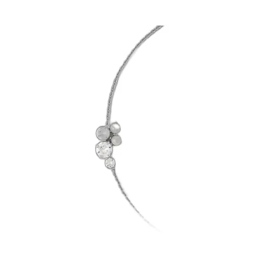 Crystal Pearl Short Necklace In Metal, Crystals And Pearls
