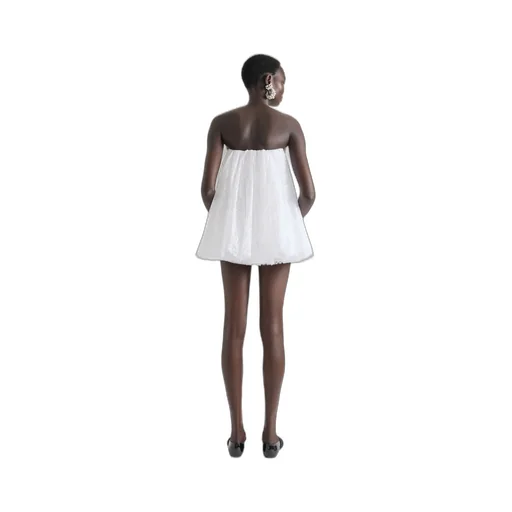 Mini Bustier Dress In Lace With Cape