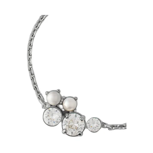 Crystal Pearl Bracelet Necklace In Metal, Crystals And Pearls