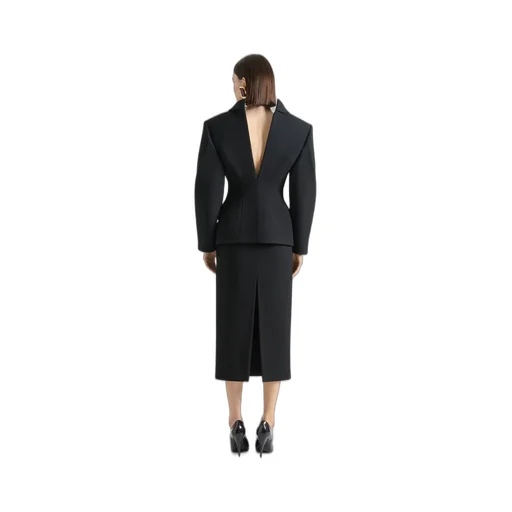 Midi Pencil Skirt In Wool