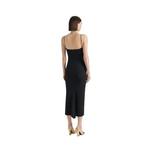 Sliced Midi Dress In Crepe Cady