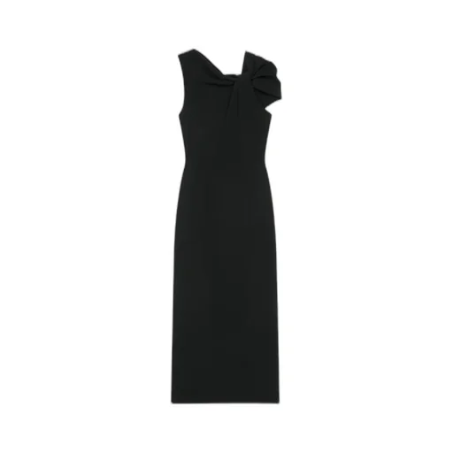 Draped Pencil Dress In Crepe Cady