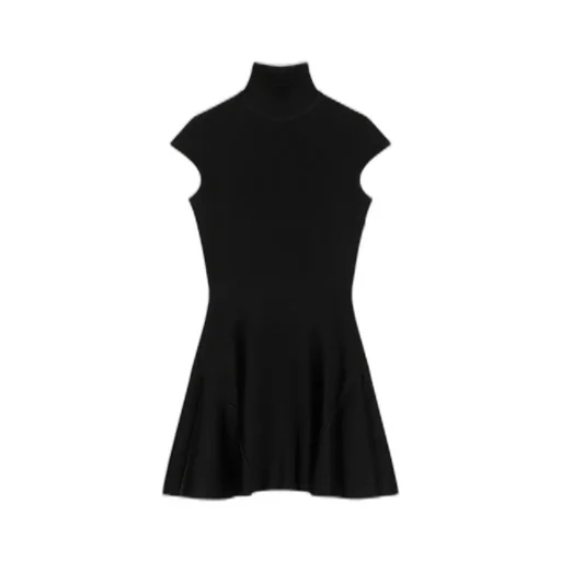Mini Dress With Flared Skirt In Wool Viscose