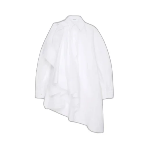 Asymmetric Shirt Dress In Cotton With Bow Detail