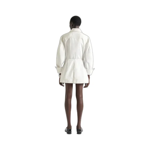Cocoon Mini Dress In White Denim