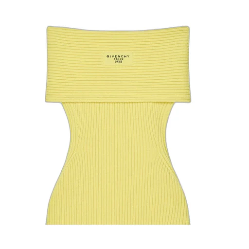 Off-The-Shoulder Mini Dress In Wool