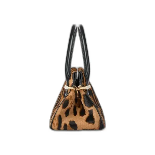 Mini Pinch Bag In Pony Effect Leather With Leopard Pattern