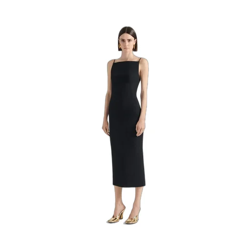 Sliced Midi Dress In Crepe Cady