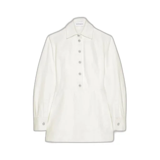 Cocoon Mini Dress In White Denim
