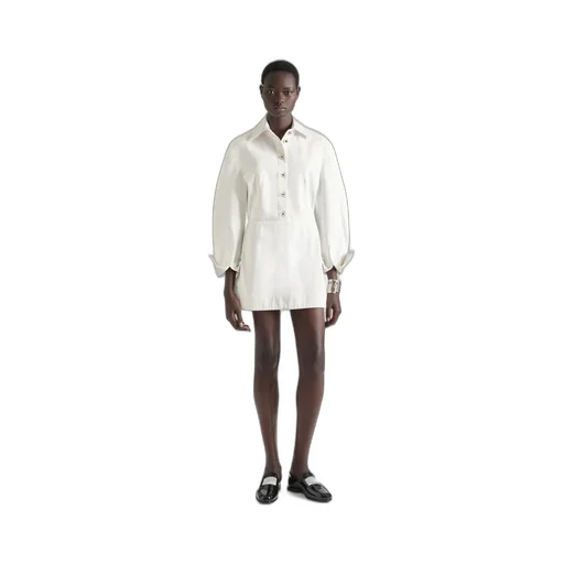 Cocoon Mini Dress In White Denim