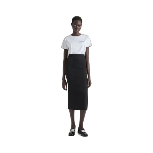 Midi Kickback Skirt In Crepe Cady