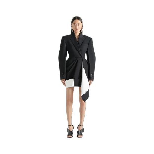 Jacket In Wool With Draped Detail