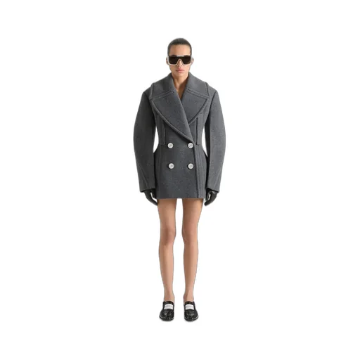 Cocoon Peacoat In Wool