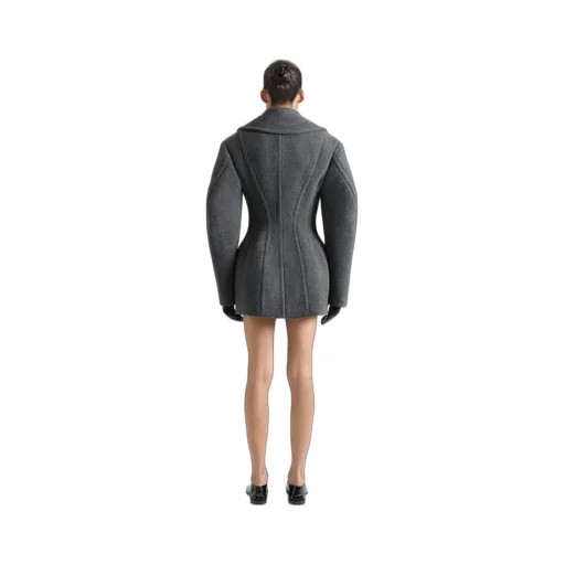 Cocoon Peacoat In Wool