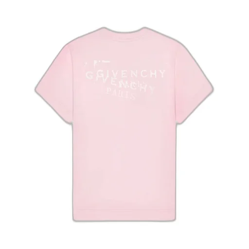 T-Shirt In Cotton With Givenchy Stamp Print