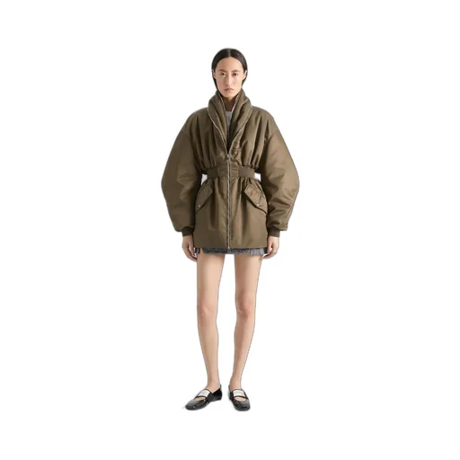 Hourglass Bomber With Zipped Shawl Collar In Nylon