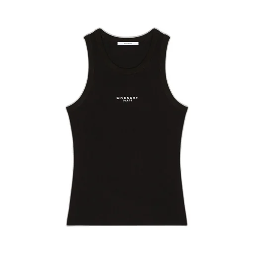 Slim Fit Tank Top In Cotton With Givenchy Paris Print