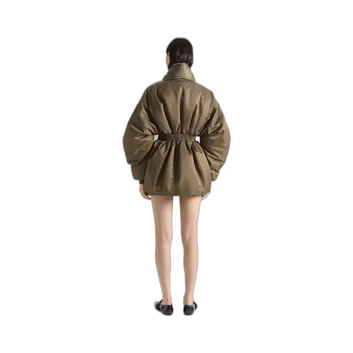 Hourglass Bomber With Zipped Shawl Collar In Nylon