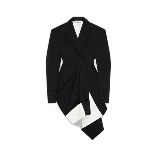 Jacket In Wool With Draped Detail