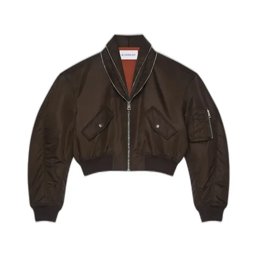 Bomber With Zipped Shawl Collar In Nylon