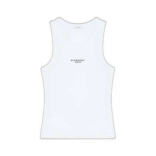 Slim Fit Tank Top In Cotton With Givenchy Paris Print