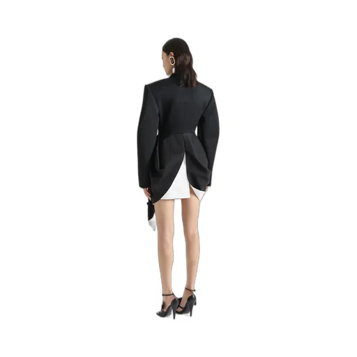 Jacket In Wool With Draped Detail