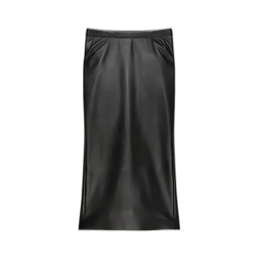 Midi Kickback Skirt In Nappa Leather