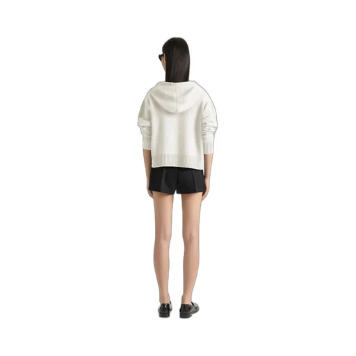 Zipped Hoodie In Wool And Cashmere