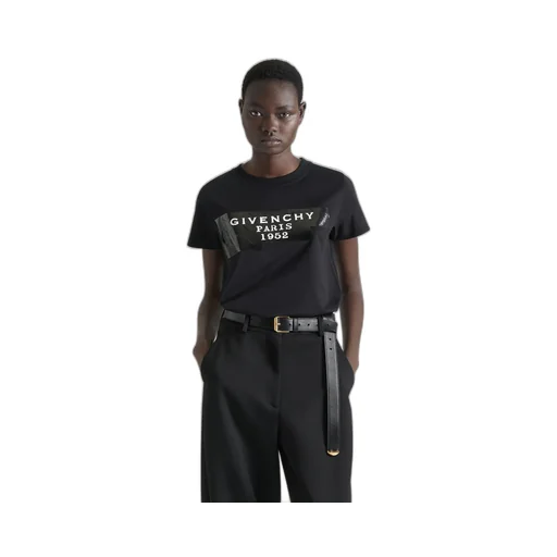 T-Shirt In Cotton With Givenchy Tape Print