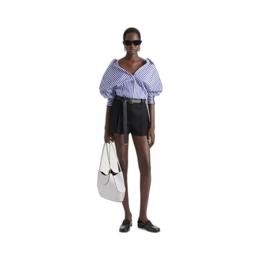 Small Facet Tote Bag In Grained Leather