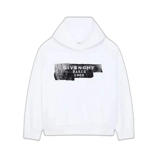 Hoodie Sweatshirt In Fleece With Givenchy Tape Print