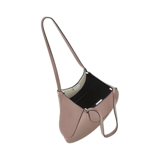 Small Facet Tote Bag In Grained Leather