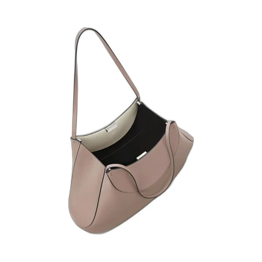 Medium Facet Tote Bag In Grained Leather