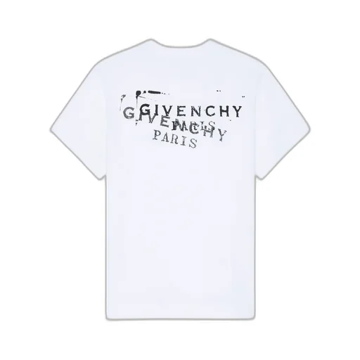 T-Shirt In Cotton With Givenchy Stamp Print