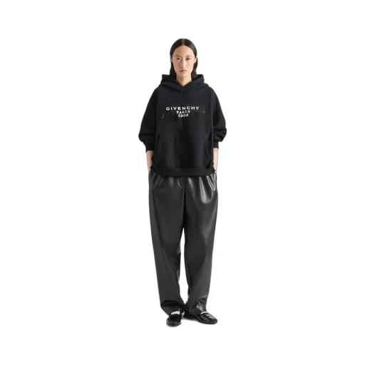 Hoodie Sweatshirt In Fleece With Givenchy Tape Print
