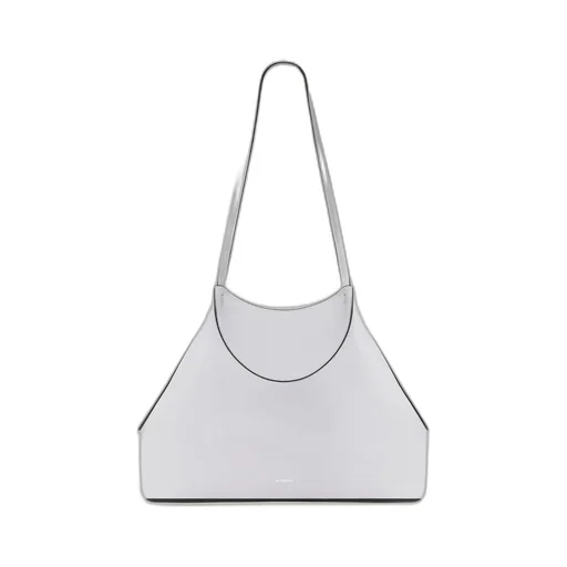 Small Facet Tote Bag In Grained Leather
