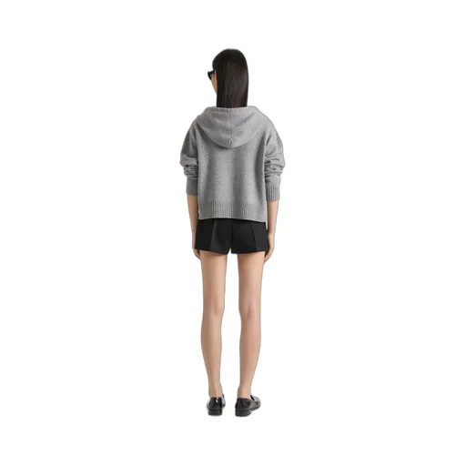 Zipped Hoodie In Wool And Cashmere