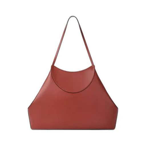 Medium Facet Tote Bag In Grained Leather