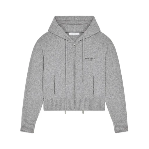 Zipped Hoodie In Wool And Cashmere