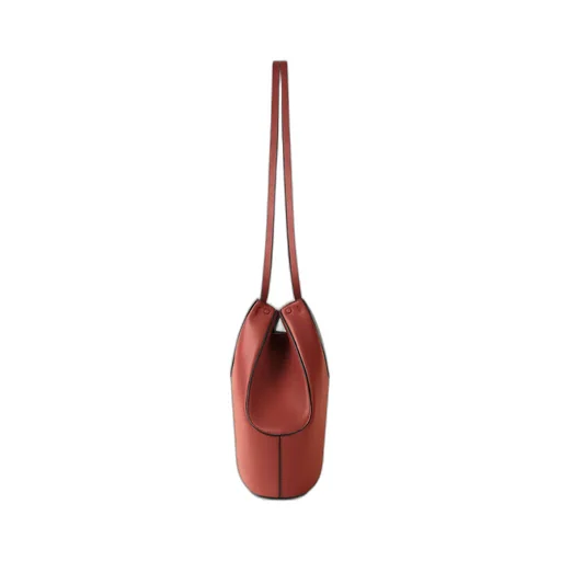 Small Facet Tote Bag In Grained Leather